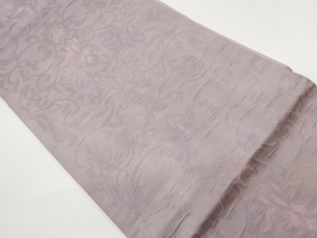 JAPANESE KIMONO / FUKURE-ORI ARABESQUE FLOWER PATTERN NAGOYA OBI